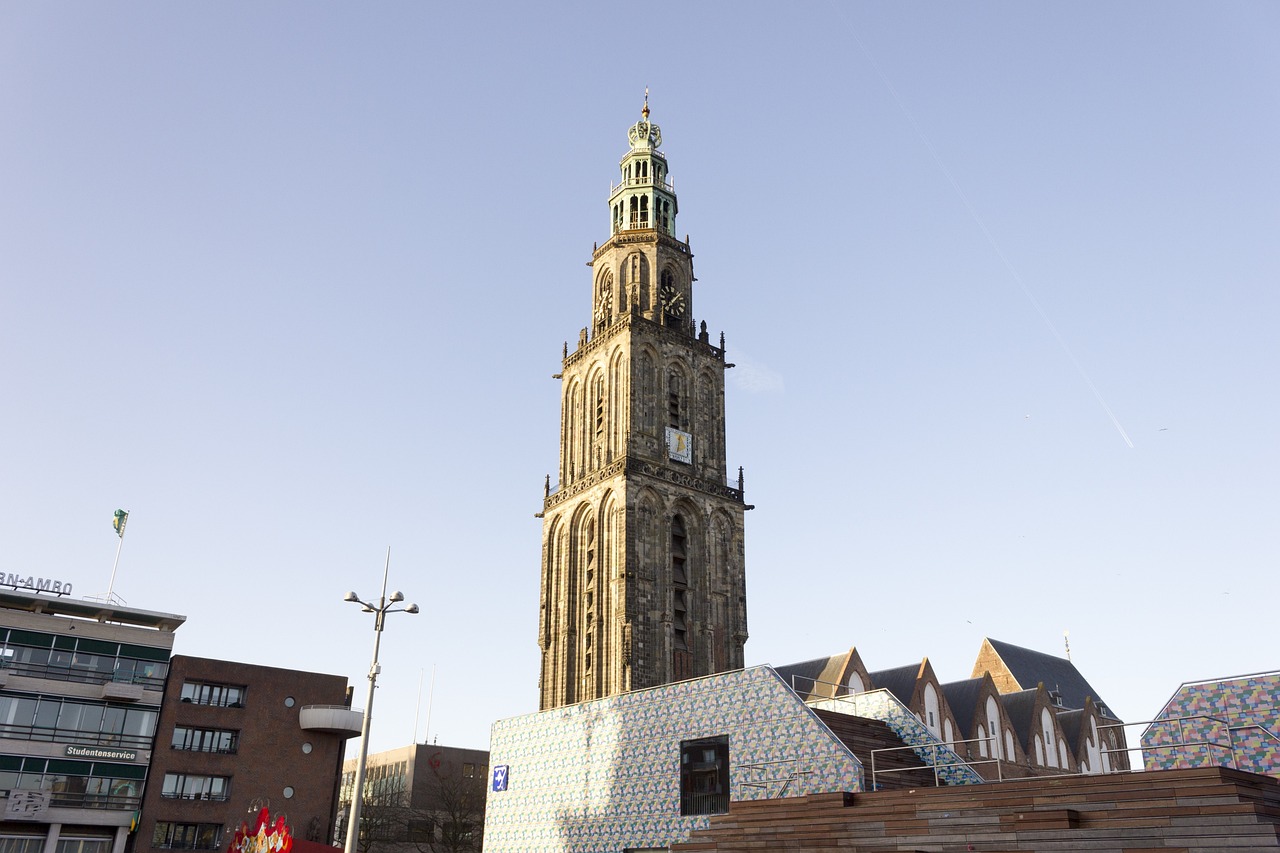 Martinikerk and students in Groningen